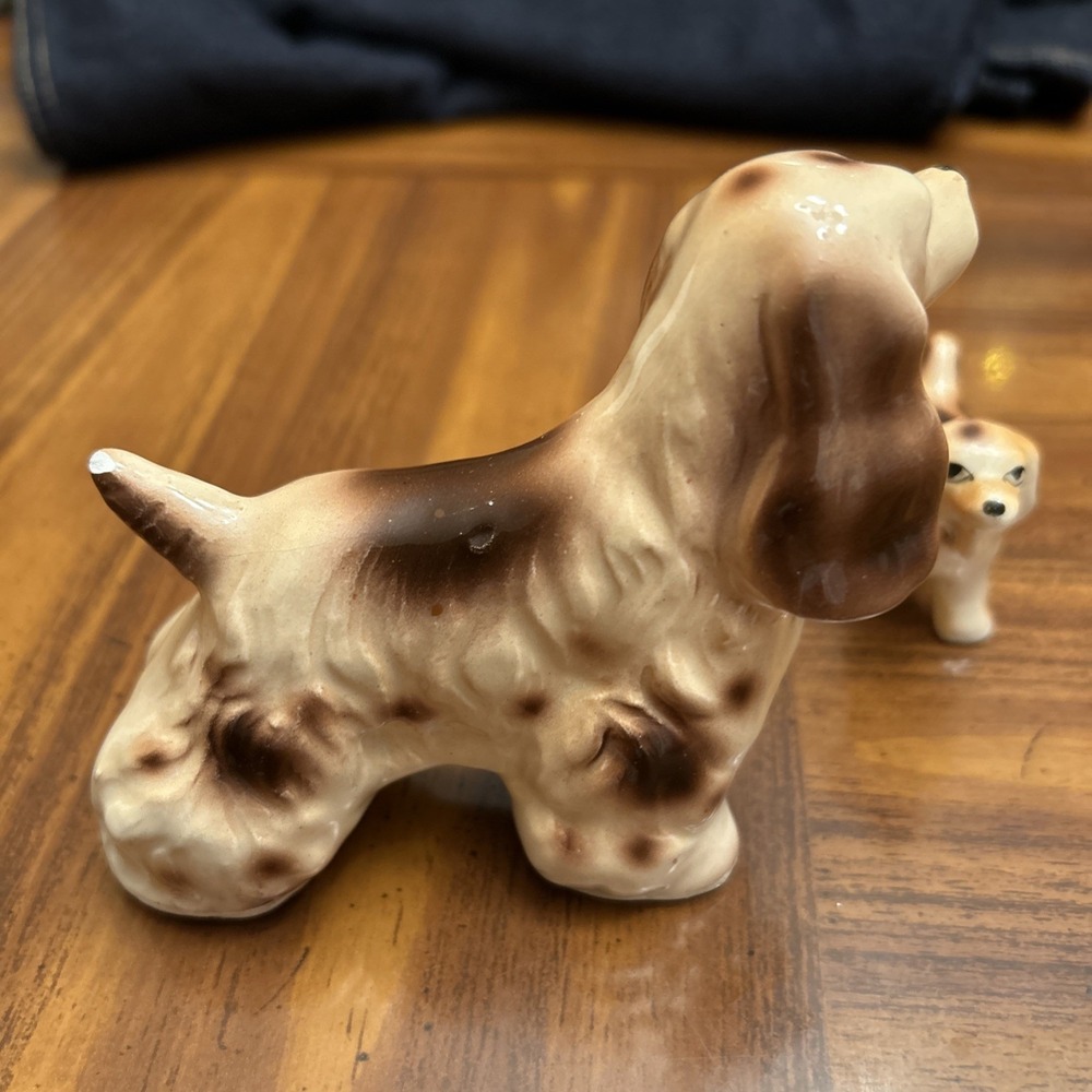 Vintage Relco Cocker Spaniel Brown With Baby Pup - Picture 4 of 7